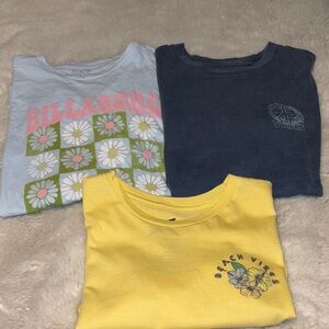 Women's Short Sleeve Tees - Light Blue Billabong, Blue Vans , Yellow - 3 pack